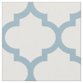Aquamarine Blue Moroccan Trellis Pattern Fabric Stof (Close Up)