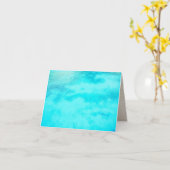 Aquamarine Blue Water Blank gevouwen Note-kaarten Kaart (Gele Bloem)