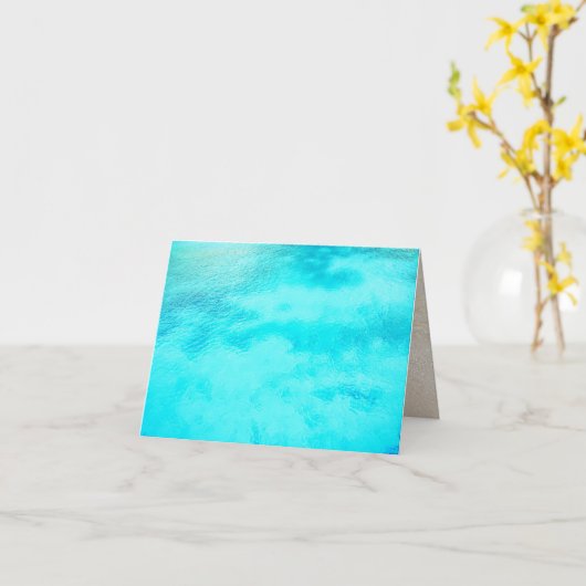 Aquamarine Blue Water Blank gevouwen Note-kaarten Kaart (Gele Bloem)