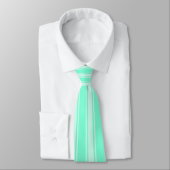 Aquamarine Colour Stripe Funky Patroon Stropdas (Gebonden)