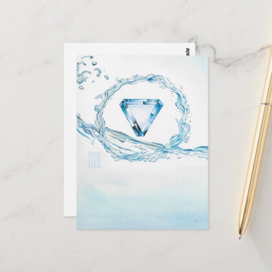 Aquamarine Core Briefkaart (Voorkant / Achterkant in situ)