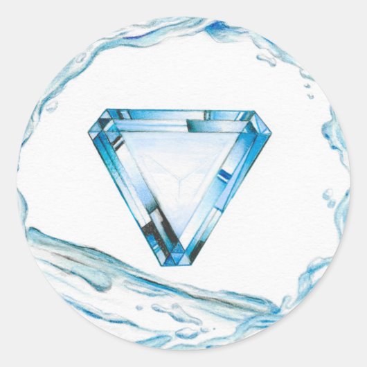 Aquamarine Core Ronde Sticker (Voorkant)