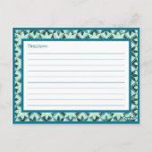 Aquamarine Decorative Floral Tiles Recipcard Briefkaart (Achterkant)