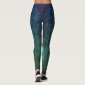 Aquamarine Dreams Damask Boho Style Leggings (Achterkant)