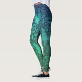 Aquamarine Dreams Damask Boho Style Leggings (Links)