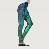 Aquamarine Dreams Damask Boho Style Leggings (Rechts)