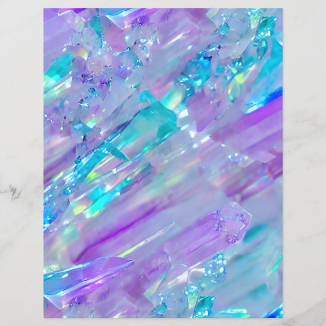 Aquamarine en Amethyst Crystal Scrapbook Paper (Voorkant)