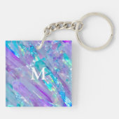 Aquamarine en Amethyst Crystal Sleutelhanger (Achterkant)