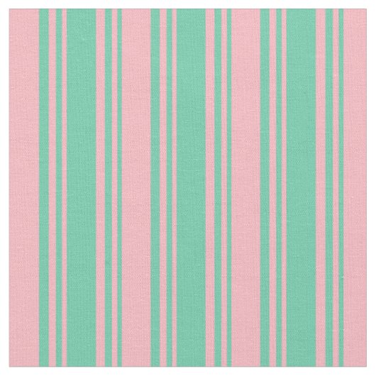 Aquamarine en Light Pink Lines/Stripes Pattern Stof (Close Up)