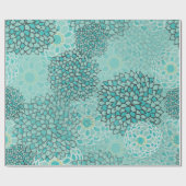 Aquamarine en Mint Flower Burst Cadeaupapier (Vlak)