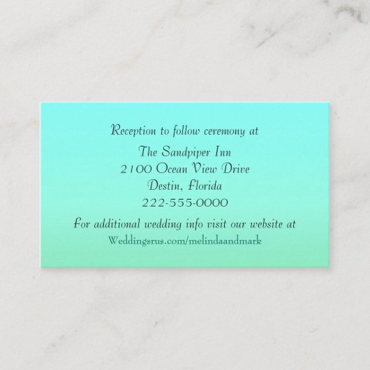 Aquamarine en Mint Green Wedding Enclosure Kaart (Voorkant)