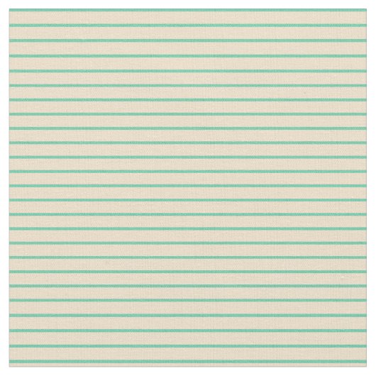 Aquamarine en Tan Stripes Stof (Close Up)