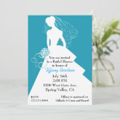 Aquamarine en White Bride Shower Invitation Kaart (Staand voorkant)