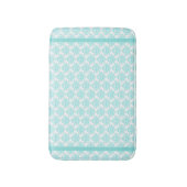 Aquamarine en White Damask Bath Mat (Voorkant Verticaal)
