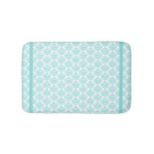 Aquamarine en White Damask Bath Mat (Voorkant)