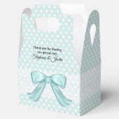 Aquamarine en White Polka Dot Favor Gift Box Bedankdoosjes (Geopend)