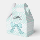 Aquamarine en White Polka Dot Favor Gift Box Bedankdoosjes (Voorkant Zijde)