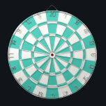 Aquamarine en wit dartbord<br><div class="desc">Aquamarine en White Dart Board</div>