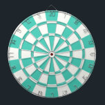 Aquamarine en wit dartbord<br><div class="desc">Aquamarine en White Dart Board</div>