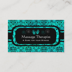 Aquamarine en zwart visitekaartje