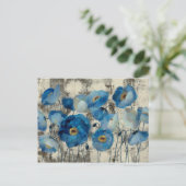 Aquamarine Floral Briefkaart (Staand voorkant)