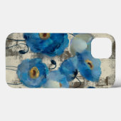 Aquamarine Floral Case-Mate iPhone Case (Achterkant (horizontaal))