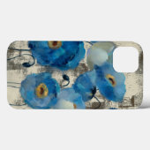 Aquamarine Floral Case-Mate iPhone Case (Achterkant (horizontaal))