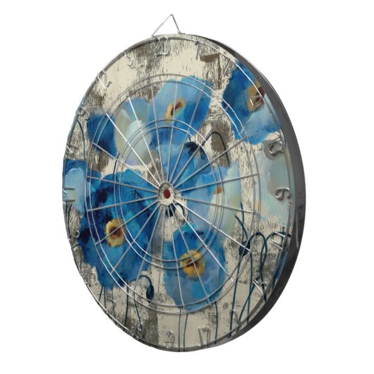 Aquamarine Floral Dartbord (Voorkant Rechts)