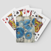 Aquamarine Floral Pokerkaarten (Achterkant)