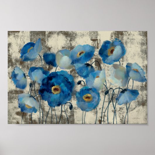 Aquamarine Floral Poster (Voorkant)