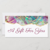 Aquamarine fuchsia opaal ontwerp cadeaubon (Voorkant)