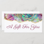 Aquamarine fuchsia opaal ontwerp cadeaubon (Voorkant / Achterkant)