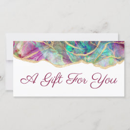 Aquamarine fuchsia opaal ontwerp cadeaubon