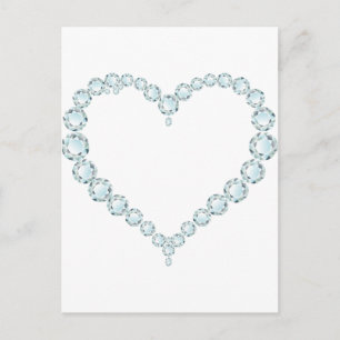 Aquamarine Gem Heart Briefkaart