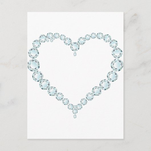 Aquamarine Gem Heart Briefkaart (Voorkant)