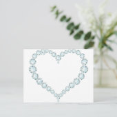 Aquamarine Gem Heart Briefkaart (Staand voorkant)