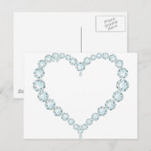 Aquamarine Gem Heart Briefkaart (Voorkant / Achterkant)