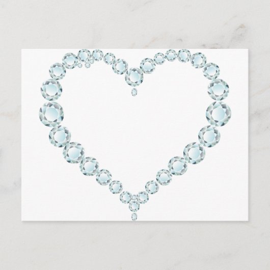 Aquamarine Gem Heart Briefkaart (Voorkant)