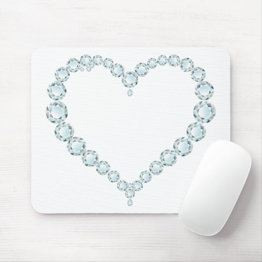 Aquamarine Gem Heart Muismat (Met muis)
