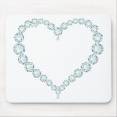 Aquamarine Gem Heart Muismat (Voorkant)
