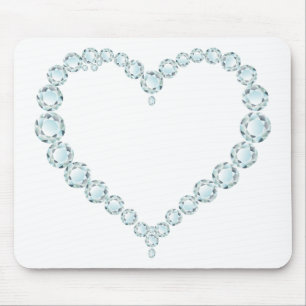 Aquamarine Gem Heart Muismat