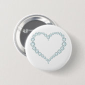 Aquamarine Gem Heart Ronde Button 5,7 Cm (Voorkant /achterkant)