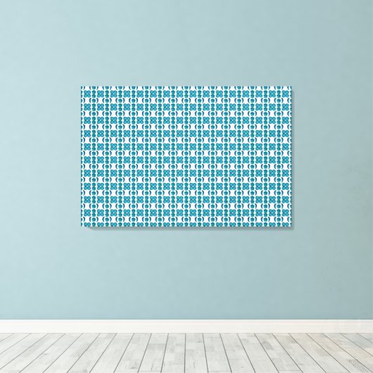 Aquamarine Gemstone Art Sky Blue Canvas Afdruk (Insitu (Houten vloer))