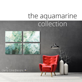 Aquamarine Gemstone Crystal Stretched Canvas