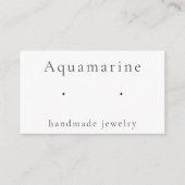Aquamarine Gemstone die juwelier display Kaart ver (Voorkant)