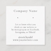 Aquamarine Gemstone die juwelier display Kaart ver (Achterkant)