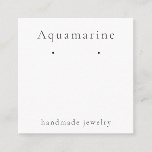 Aquamarine Gemstone die juwelier display Kaart ver (Voorkant)