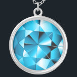 Aquamarine Gemstone Sterling Silver Ketting<br><div class="desc">Esterling zilversieraden met een gemstone-achtige wateramarinehanger</div>