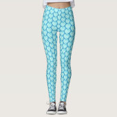 Aquamarine gemstone waterverf kunst leggings (Voorkant)