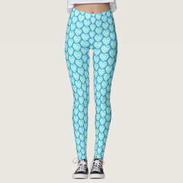 Aquamarine gemstone waterverf kunst leggings